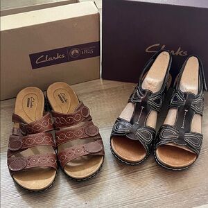 (Navy pair is available) size 10 Clarks sandals new with tags
